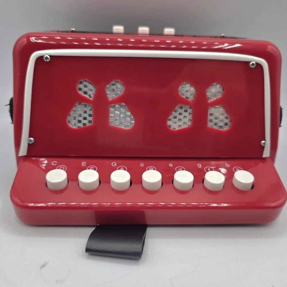 Kids Accordion Musical Instruments Kids Beginner Toddler Learning Child Size Red
